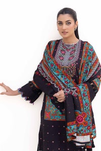 3 Piece Unstitched Printed Khaddar Suit with Printed Pashmina Dupatta AP-42030