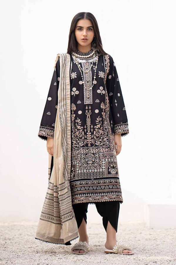 3 Piece Printed Embroidered Lawn Unstitched Suit B-32025