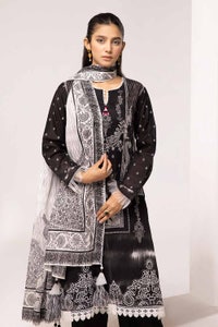 3 Piece Unstitched Embroidered Lawn Suit B-42017