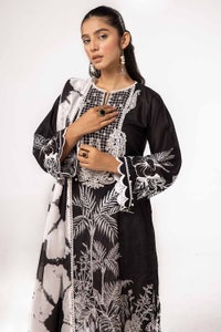 3 Piece Unstitched Embroidered Lawn Suit B-42025