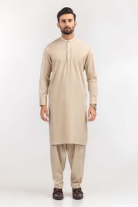 Beige Basic Styling Shalwar Kameez Suit SK-S22-075