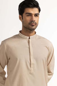 Beige Embroidered Kurta KR-EMB24-037