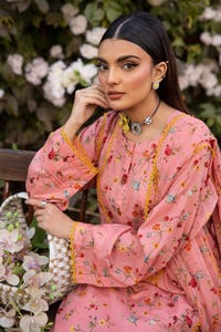 3 Piece Printed Lawn Unstitched Suit with Chiffon Dupatta BM-42002