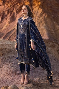 3 Piece Embroidered Printed Lawn Unstitched Suit with Gold Lacquer Printed Chiffon Dupatta BM-42006