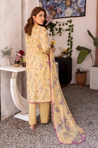 3 Piece Unstitched Printed Lawn Suit with Chiffon Dupatta BM-42022