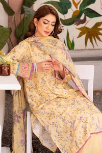 3 Piece Unstitched Printed Lawn Suit with Chiffon Dupatta BM-42022