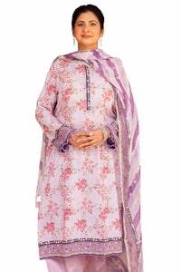 3 Piece Unstitched Printed Lawn Suit with Chiffon Dupatta BM-42023