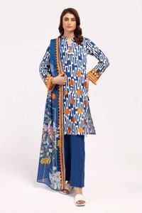 3 Piece Unstitched Embroidered Corduroy Suit with Printed Cotton Net Dupatta CD-42003