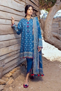 3 Piece Gold Printed Lawn Unstitched Suit CL-42003 A