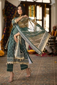3 Piece Gold Printed Lawn Unstitched Suit CL-42003 B