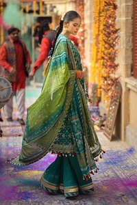 3 Piece Gold Printed Lawn Unstitched Suit CL-42004 B