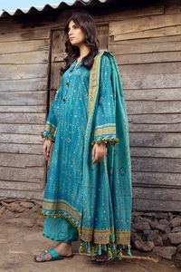 3 Piece Gold Printed Lawn Unstitched Suit CL-42042 A