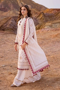 3 Piece Embroidered Gold Lacquer Printed Lawn Unstitched Suit CL-42074