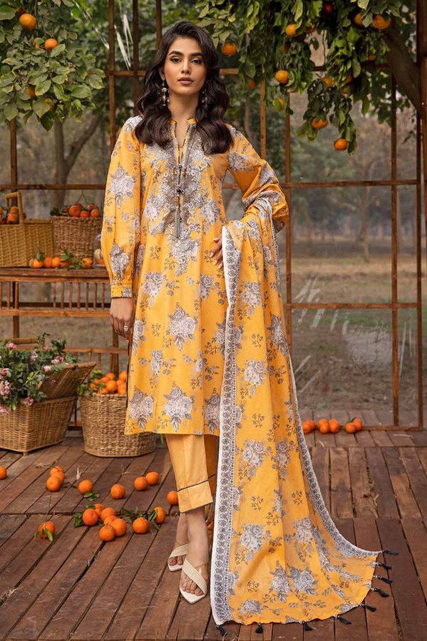 3 Piece Printed Embroidered Lawn Unstitched Suit CL-42090