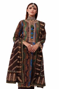 3 Piece Unstitched Embroidered Printed Suit with Embroidered Printed Lawn Dupatta CL-42107