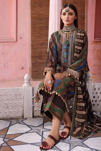 3 Piece Unstitched Embroidered Printed Suit with Embroidered Printed Lawn Dupatta CL-42107