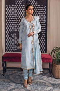 3 Piece Foam and Gold Printed Lawn Unstitched Suit CL-42168 A