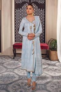 3 Piece Foam and Gold Printed Lawn Unstitched Suit CL-42168 A