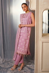 3 Piece Foam and Gold Printed Lawn Unstitched Suit CL-42169 B