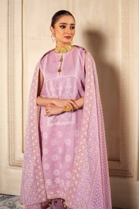 3 Piece Foam and Gold Printed Lawn Unstitched Suit CL-42169 B