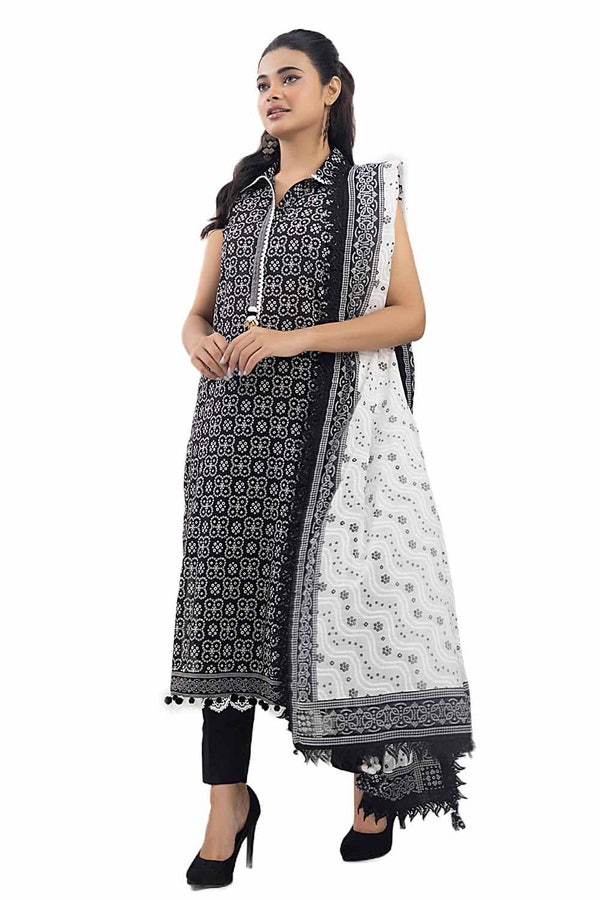 3 Piece Unstitched Printed Lawn Suit with Lacquer Printed Lawn Dupatta CL-42242 A