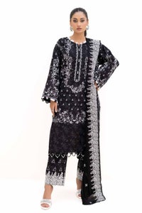 3 Piece Unstitched Printed Khaddar Suit with Embroidered Cotton Net Dupatta CN-42002