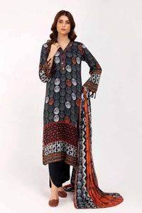 3 Piece Unstitched Printed Cotail Suit CV-42006