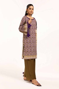 3 Piece Unstitched Embroidered Cotail Suit with Printed Twill Cotton Linen Dupatta CV-42009