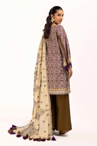 3 Piece Unstitched Embroidered Cotail Suit with Printed Twill Cotton Linen Dupatta CV-42009