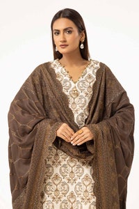 3 Piece Unstitched Embroidered Khaddar Suit with Twill Cotton Linen Dupatta CV-42011