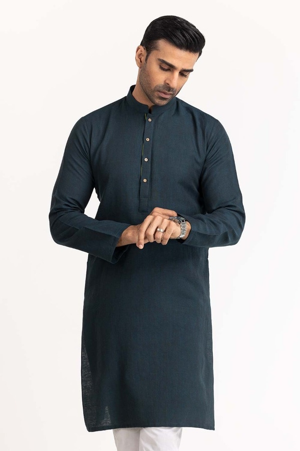 Deep Teal Basic Kurta KR-STY24-005