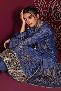 3 Piece Printed Cotton Linen Unstitched Suit K-32008
