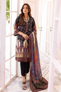 3 Piece Digital Printed Khaddar Unstitched Suit with Cotton Net Dupatta CN-32029
