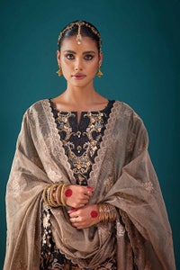 3 Piece Embroidered Unstitched Zari Lawn Shirt with Embroidered Cotton Net Dupatta and Inner PRW-32045