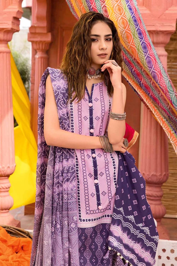 3 Piece Chunri Lawn Unstitched Lacquer Ptinted Suit CL-32098 A