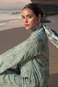 3 Piece Printed Linen Unstitched Suit LT-32021 B