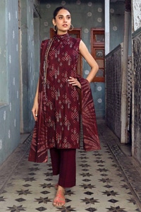 3 Piece Digital Printed Dobby Linen Uncstitched Suit LT-32013 B
