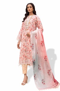 3 Piece Unstitched Sichiffli Embroidered Lawn Suit with Printed Lawn Dupatta CL-42109