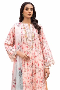 3 Piece Unstitched Sichiffli Embroidered Lawn Suit with Printed Lawn Dupatta CL-42109
