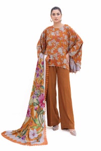 3 Piece Unstitched Printed Dhanak Suit DH-42001