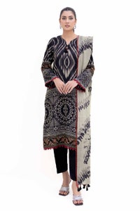 3 Piece Unstitched Printed Dhanak Suit DH-42004