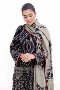 3 Piece Unstitched Printed Dhanak Suit DH-42004