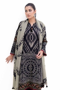 3 Piece Unstitched Printed Dhanak Suit DH-42004