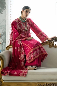 3 Piece Embroidered Lawn Unstitched Suit with Embroidered Denting Lawn Dupatta DN-42010