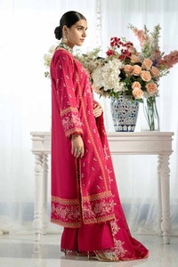 3 Piece Embroidered Lawn Unstitched Suit with Embroidered Denting Lawn Dupatta DN-42010