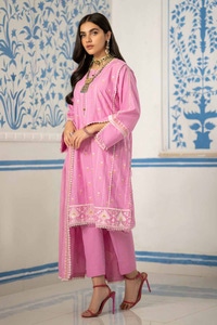 3 Piece Embroidered Lawn Unstitched Suit with Embroidered Denting Lawn Dupatta DN-42018