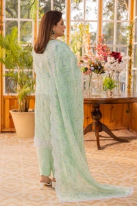 3 Piece Embroidered Printed Lawn Unstitched Suit with Embroidered Printed Denting Lawn Dupatta DN-42022