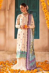 3 Piece Embroidered Unstitched Jacquard Shirt with Digital Printed Jacquard Dupatta and Inner FE-32036