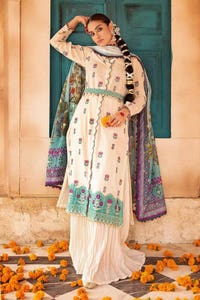 3 Piece Embroidered Unstitched Jacquard Shirt with Digital Printed Jacquard Dupatta and Inner FE-32036