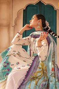 3 Piece Embroidered Unstitched Jacquard Shirt with Digital Printed Jacquard Dupatta and Inner FE-32036